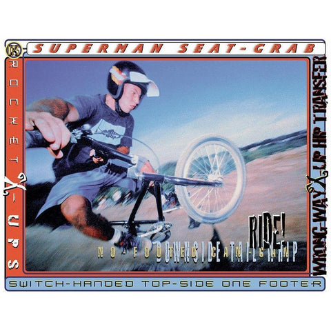 Bike Tricks Extreme White Modern Wood Framed Art Print by Unknown