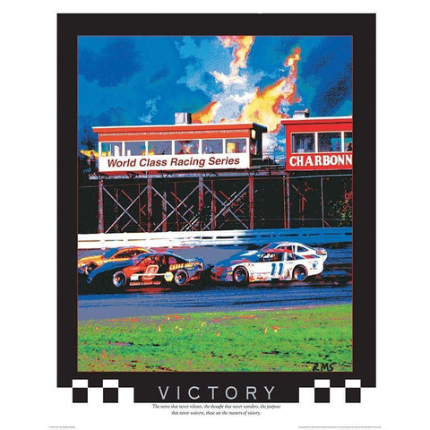 Victory Lap White Modern Wood Framed Art Print by Unknown