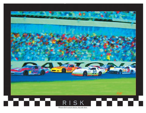 Race Cars Black Ornate Wood Framed Art Print with Double Matting by Unknown