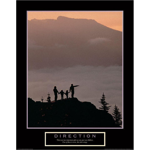 Direction - Family Black Modern Wood Framed Art Print by Unknown