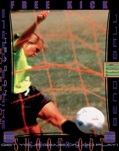 Girl Soccer White Modern Wood Framed Art Print with Double Matting by Unknown