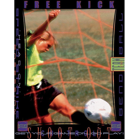 Girl Soccer White Modern Wood Framed Art Print by Unknown
