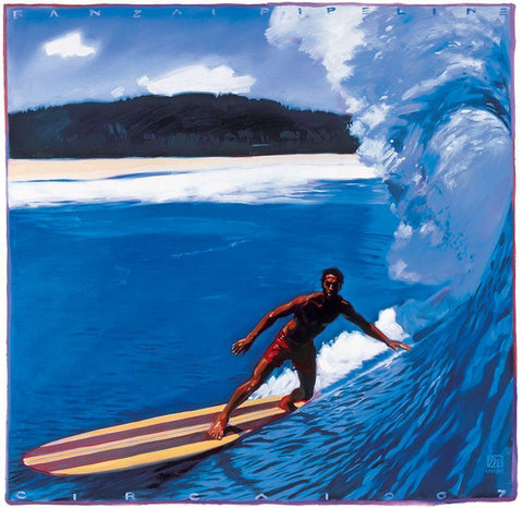 Hang Ten White Modern Wood Framed Art Print with Double Matting by Unknown