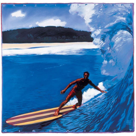 Hang Ten Black Modern Wood Framed Art Print by Unknown