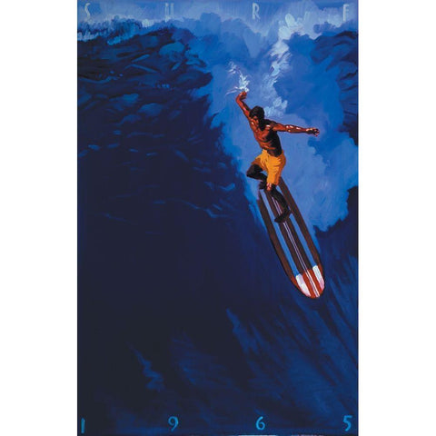 Surf 1965 Gold Ornate Wood Framed Art Print with Double Matting by Unknown