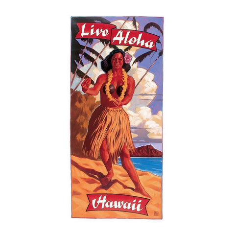 Aloha - Hawaii Gold Ornate Wood Framed Art Print with Double Matting by Unknown