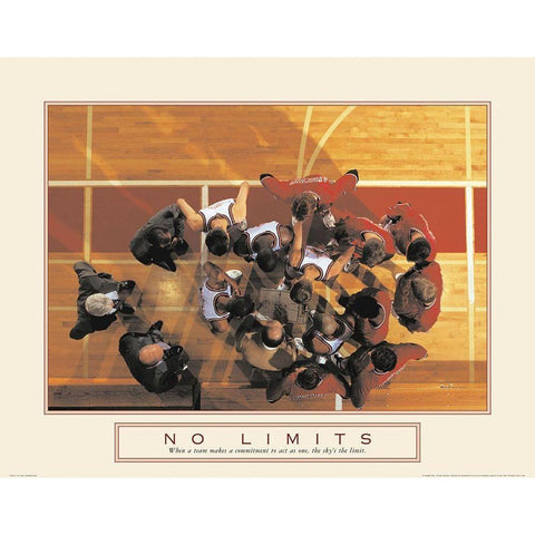 No Limits - Basketball White Modern Wood Framed Art Print by Unknown