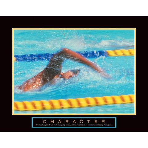 Character - Swimmer Black Modern Wood Framed Art Print with Double Matting by Unknown