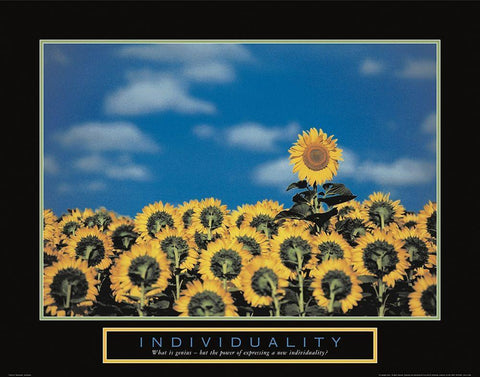 Individuality - Sunflowers Black Ornate Wood Framed Art Print with Double Matting by Unknown