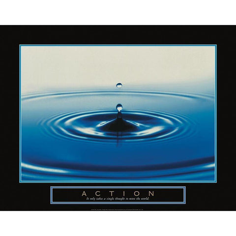 Action - Drop of Water White Modern Wood Framed Art Print by Frontline