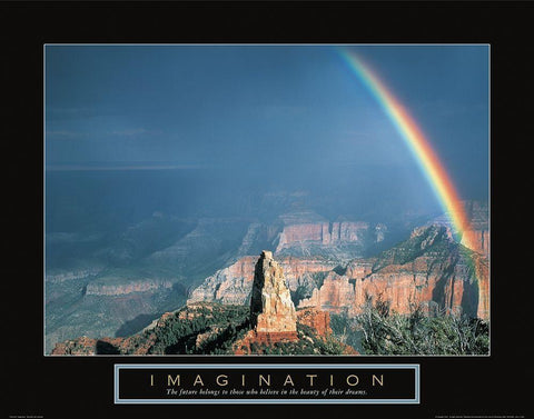 Imagination - mRainbow White Modern Wood Framed Art Print with Double Matting by Frontline