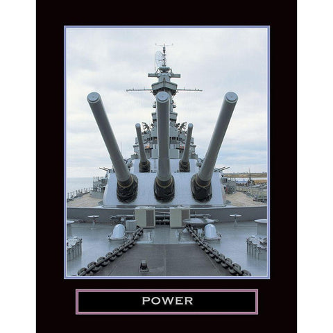 Power - Battleship White Modern Wood Framed Art Print by Unknown