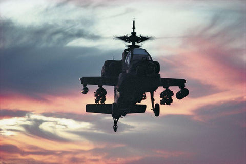 Helicopter Precision White Modern Wood Framed Art Print with Double Matting by Unknown