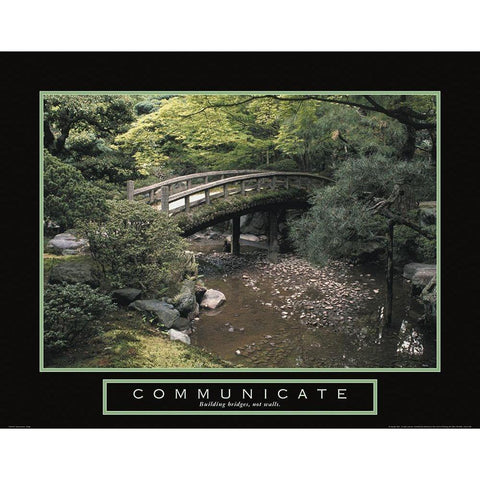 Communicate - Bridge Black Modern Wood Framed Art Print with Double Matting by Frontline