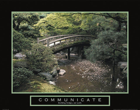 Communicate - Bridge Black Ornate Wood Framed Art Print with Double Matting by Frontline