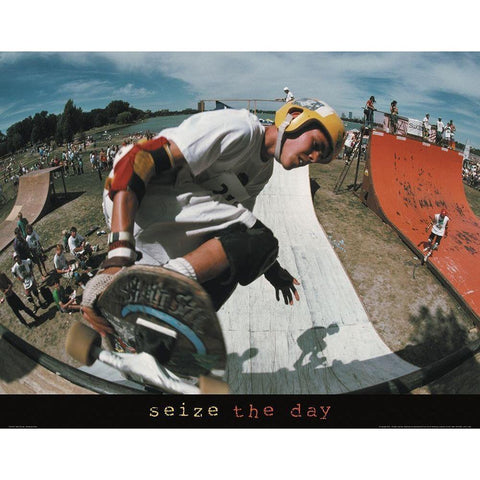 Roller Blading Extreme Gold Ornate Wood Framed Art Print with Double Matting by Unknown