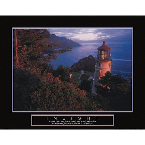 Lighthouse - Insight Gold Ornate Wood Framed Art Print with Double Matting by Unknown
