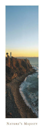 Lighthouse - Natures Majesty White Modern Wood Framed Art Print with Double Matting by Unknown