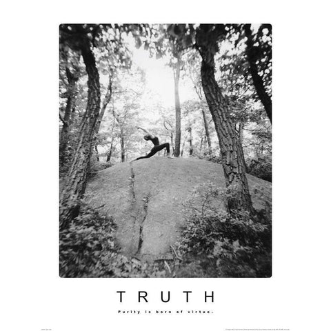 Truth - Yoga Black Modern Wood Framed Art Print with Double Matting by Unknown