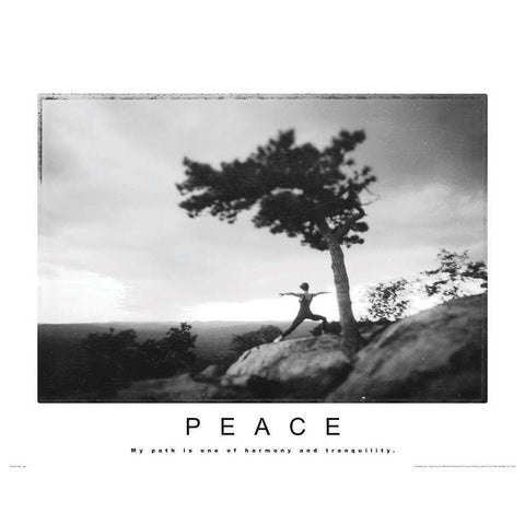 Peace - Yoga Gold Ornate Wood Framed Art Print with Double Matting by Unknown