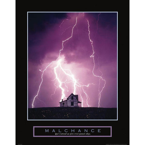 Bad Luck - Lightning Black Modern Wood Framed Art Print by Frontline