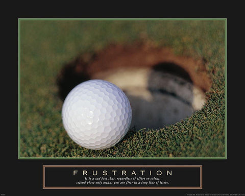 Frustration:golf Black Ornate Wood Framed Art Print with Double Matting by Frontline