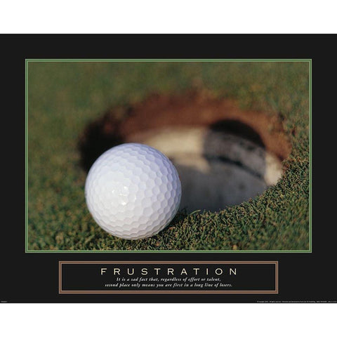 Frustration:golf Black Modern Wood Framed Art Print with Double Matting by Frontline