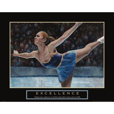 Excellence - Skating Gold Ornate Wood Framed Art Print with Double Matting by Frontline