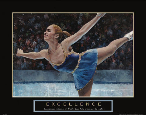 Excellence - Skating White Modern Wood Framed Art Print with Double Matting by Frontline