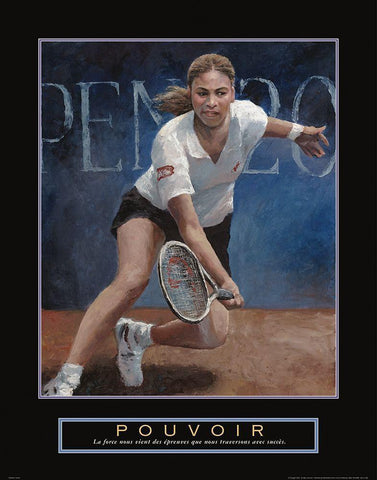 Pouvoir - Tennis Black Ornate Wood Framed Art Print with Double Matting by Frontline