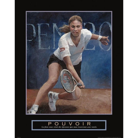 Pouvoir - Tennis Black Modern Wood Framed Art Print with Double Matting by Frontline