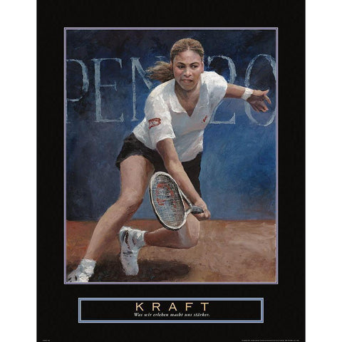 Kraft - Tennis Black Modern Wood Framed Art Print with Double Matting by Frontline