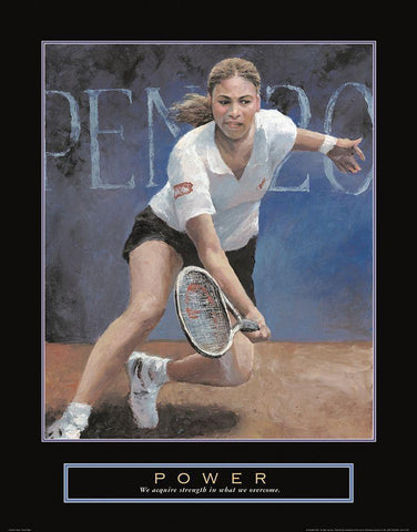 Power - Tennis White Modern Wood Framed Art Print with Double Matting by Frontline