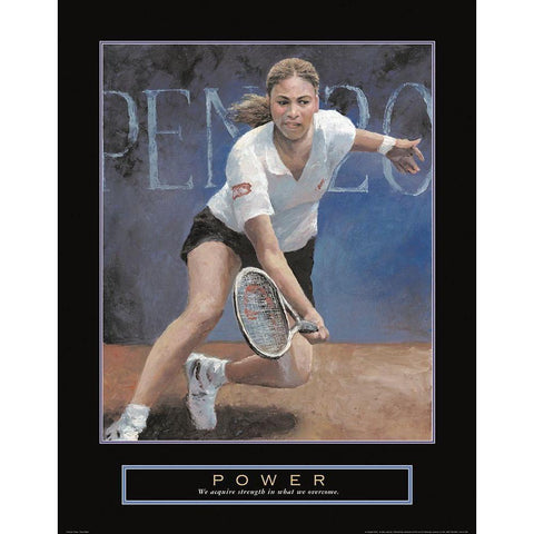 Power - Tennis Gold Ornate Wood Framed Art Print with Double Matting by Frontline