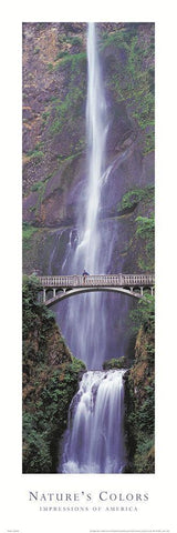Natures Colors Waterfall White Modern Wood Framed Art Print with Double Matting by Unknown