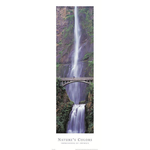 Natures Colors Waterfall Black Modern Wood Framed Art Print with Double Matting by Unknown