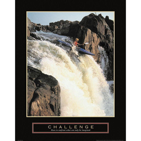 Challenge - Kayak Black Modern Wood Framed Art Print with Double Matting by Unknown