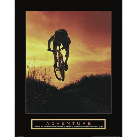 Adventure - Dune Biker Gold Ornate Wood Framed Art Print with Double Matting by Unknown