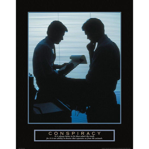 Conspiracy - Office White Modern Wood Framed Art Print by Frontline