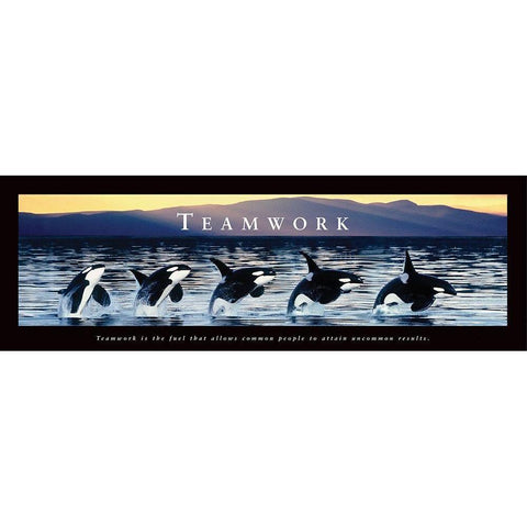 Teamwork - Whales White Modern Wood Framed Art Print by Frontline