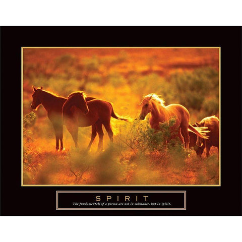 Spirit - Horses Black Modern Wood Framed Art Print by Unknown