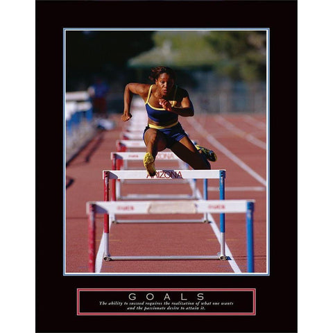 Goals - Track Hurdle White Modern Wood Framed Art Print by Frontline