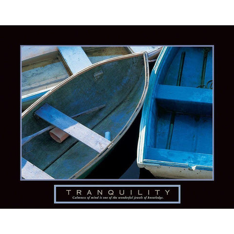 Tranquility - Boats Gold Ornate Wood Framed Art Print with Double Matting by Unknown