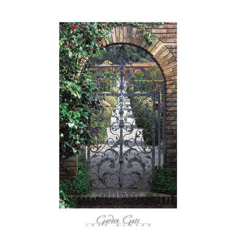 Garden Gate Gold Ornate Wood Framed Art Print with Double Matting by Frontline