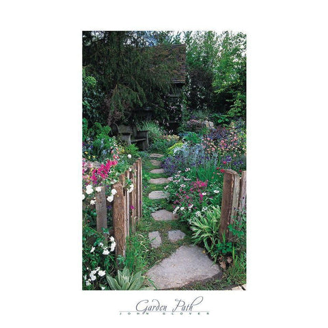 Garden Path White Modern Wood Framed Art Print by Frontline