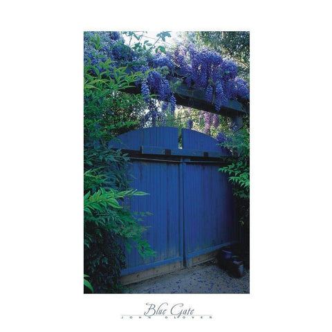 Blue Gate White Modern Wood Framed Art Print by Frontline