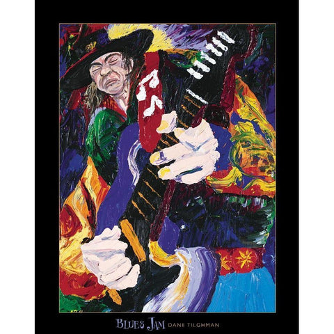 Blues Jammin Gold Ornate Wood Framed Art Print with Double Matting by Frontline