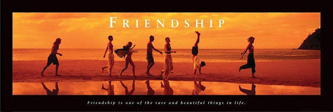 Friendship White Modern Wood Framed Art Print with Double Matting by Frontline