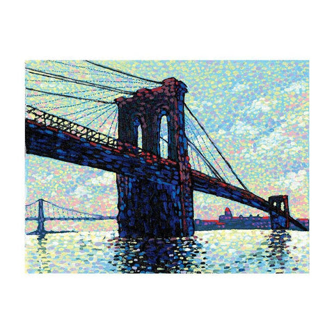 Brooklyn Bridge Gold Ornate Wood Framed Art Print with Double Matting by Frontline