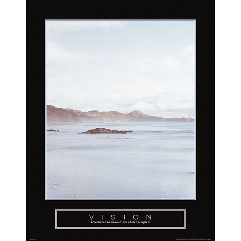 Vision - La Plage Black Modern Wood Framed Art Print with Double Matting by Frontline